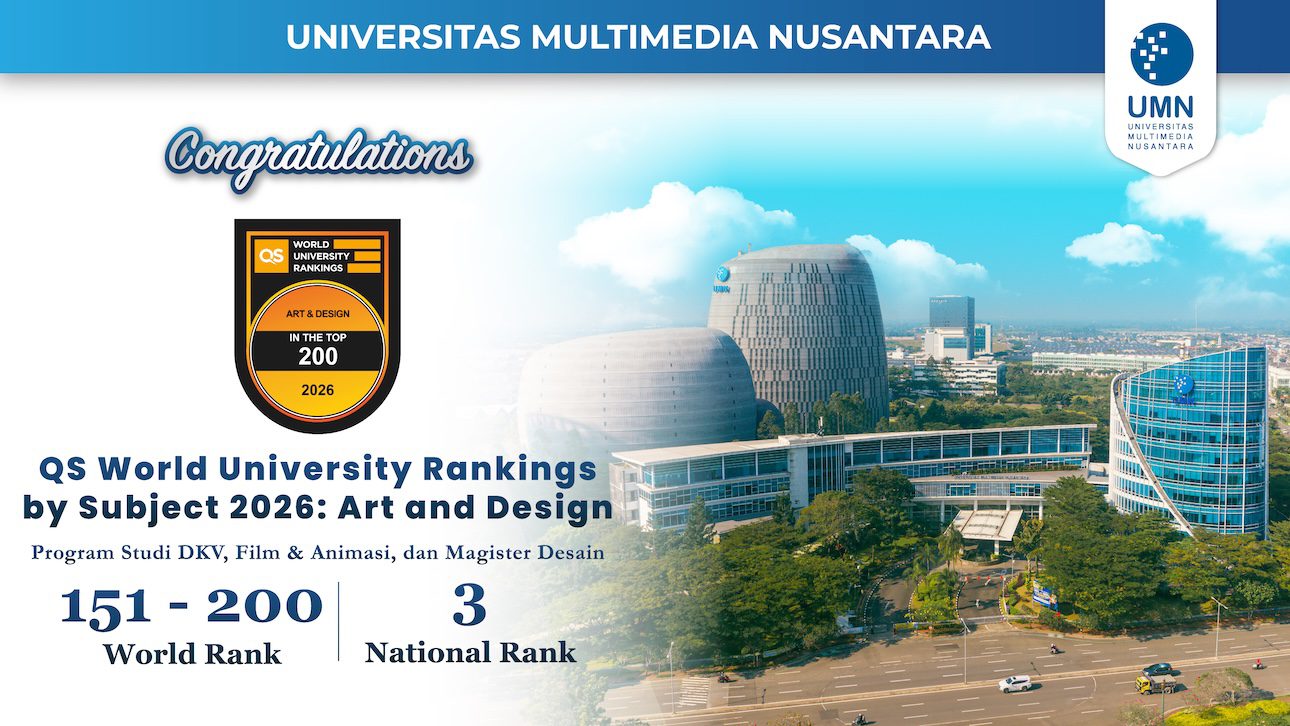 UMN Raih QS World University Ranking by Subject 2026 Art & Design Peringkat 151–200 Dunia